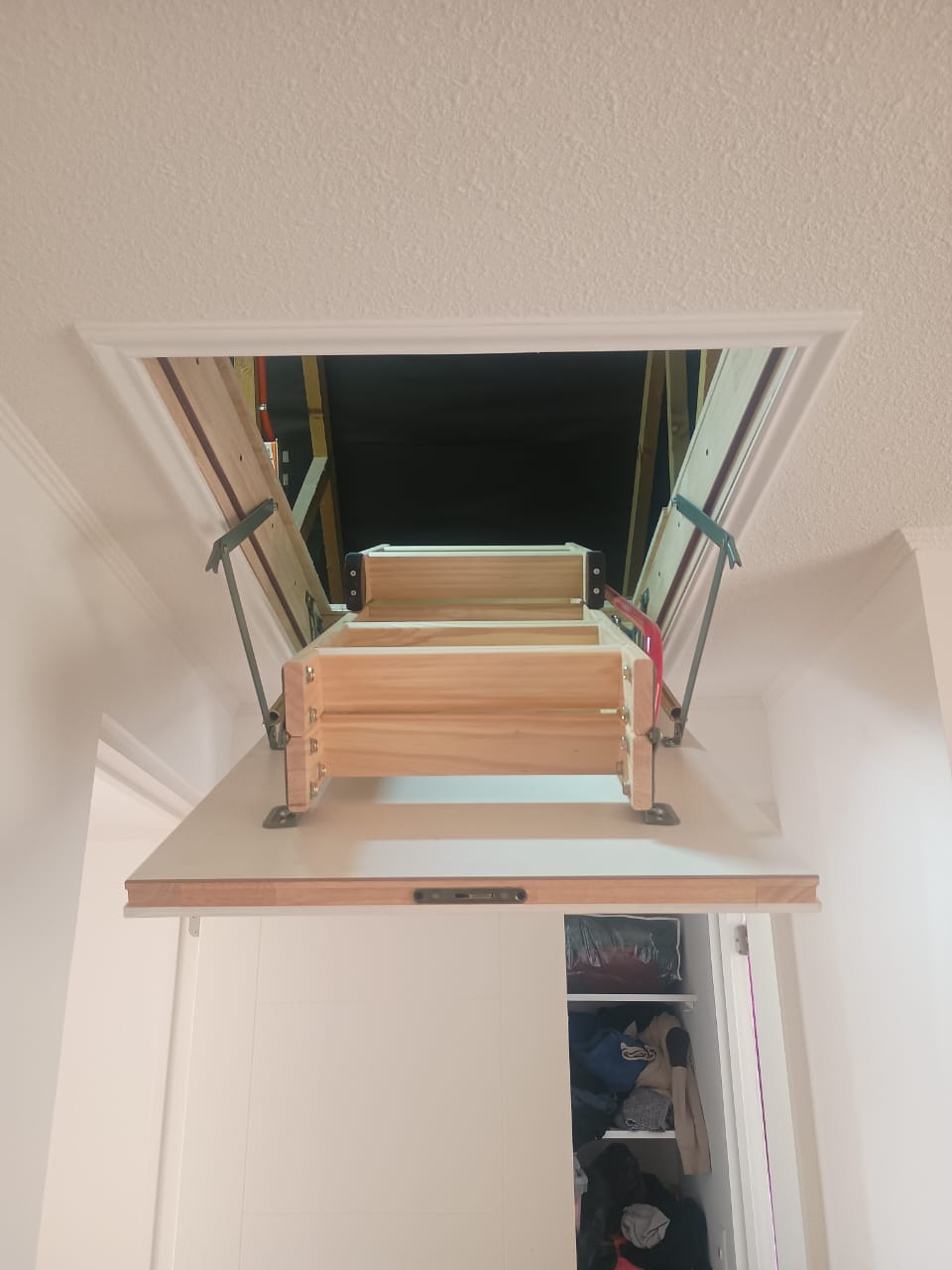 Escalera LadderPlus desplegada mostrando el sistema de tres tramos